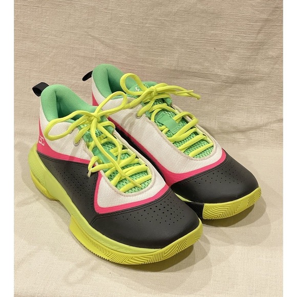 Under Armour Steph Curry SC 3ZER0‎ 4 GS \'WHITE VIS YELLOW\'  Basketball Shoes 6Y main image 6